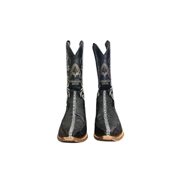 Admirable Boots Mantaray Print Leather Snip Toe Western Cowboy Matching Belt main image 14